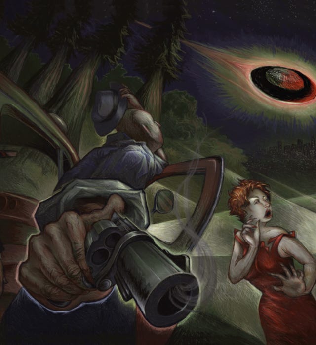 Detective story illustration